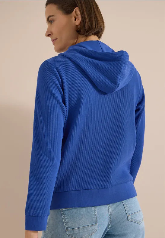 CECIL Structured Zipped Hooded Cardigan | Deep Blue 325643