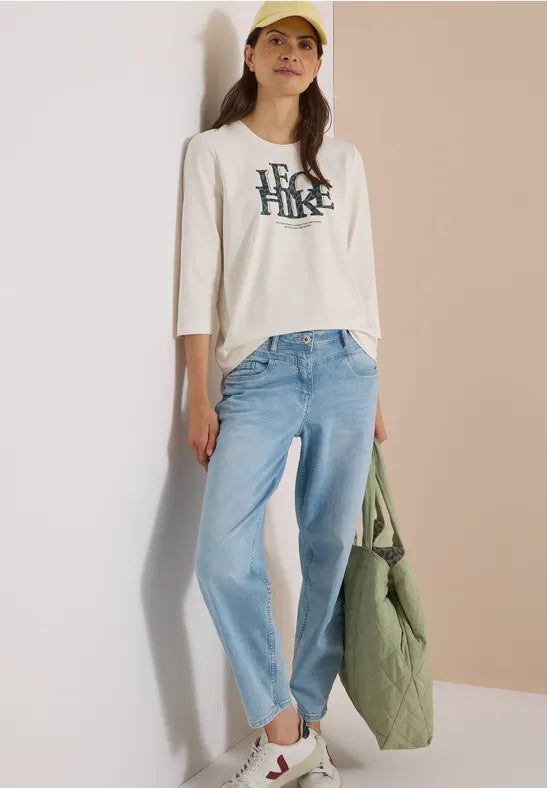 CECIL Leo Hike FP 3/4 Sleeve Tee | Vanilla 325685