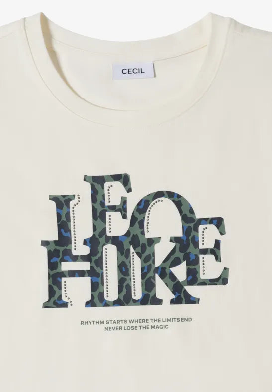 CECIL Leo Hike FP 3/4 Sleeve Tee | Vanilla 325685