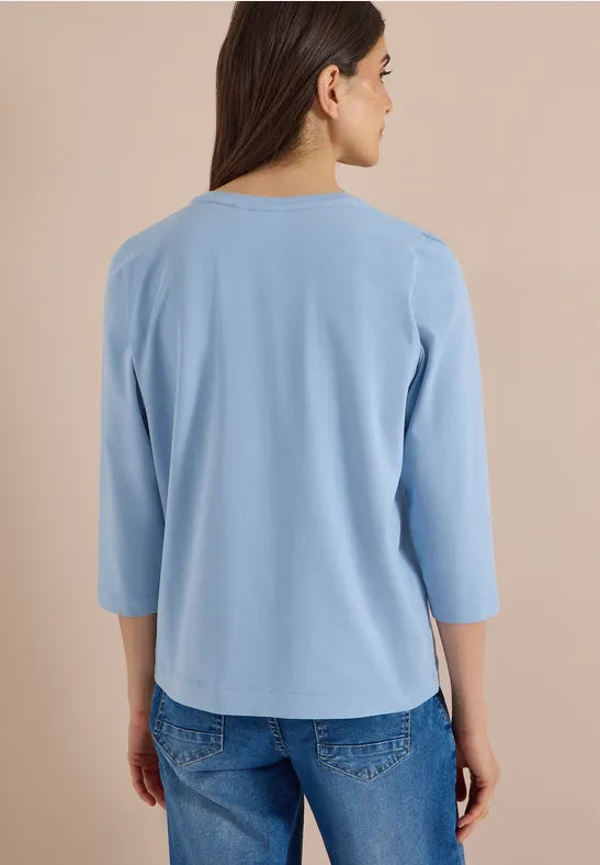 CECIL Leo Hike FP 3/4 Sleeve Tee | Blue 325685