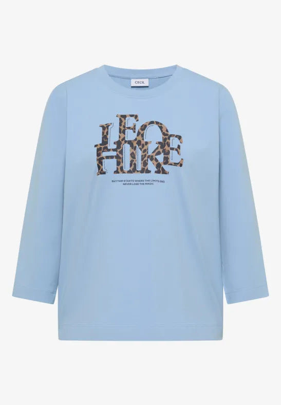 CECIL Leo Hike FP 3/4 Sleeve Tee | Blue 325685