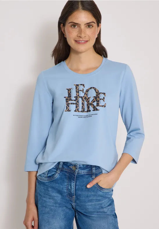 CECIL Leo Hike FP 3/4 Sleeve Tee | Blue 325685
