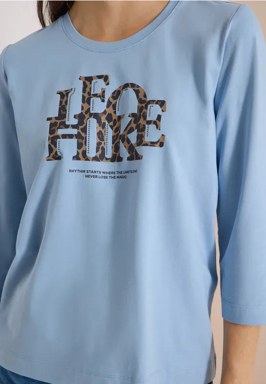 CECIL Leo Hike FP 3/4 Sleeve Tee | Blue 325685