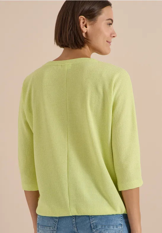 CECIL Textured Waffle Shirt | Green 325686