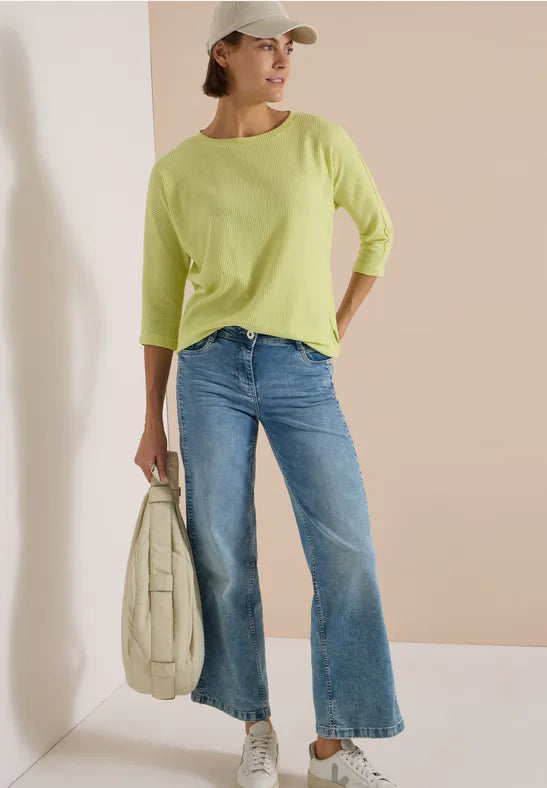 CECIL Textured Waffle Shirt | Green 325686