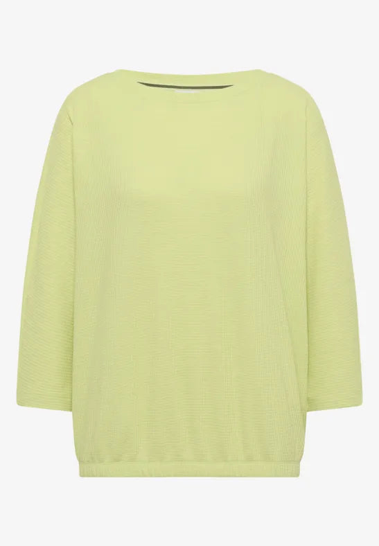 CECIL Textured Waffle Shirt | Green 325686