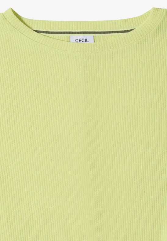 CECIL Textured Waffle Shirt | Green 325686