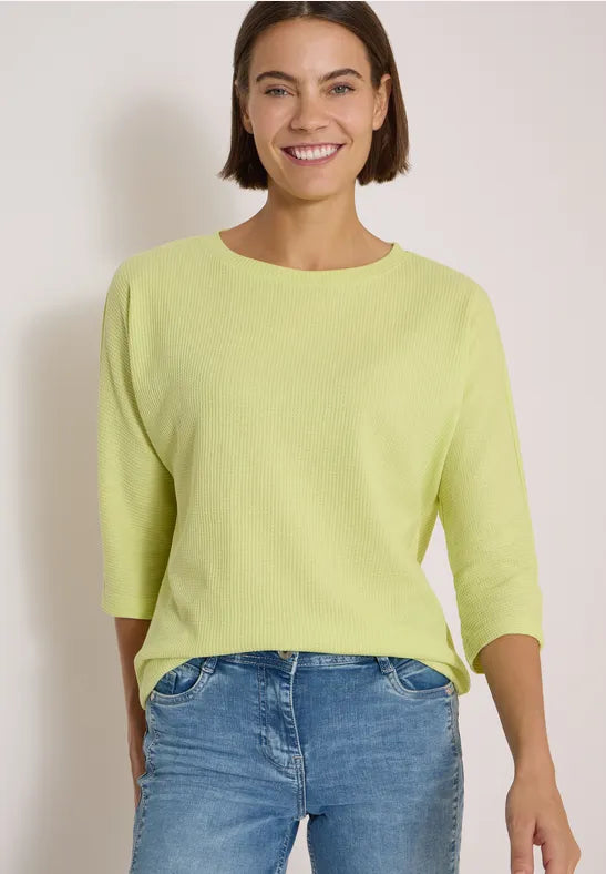 CECIL Textured Waffle Shirt | Green 325686