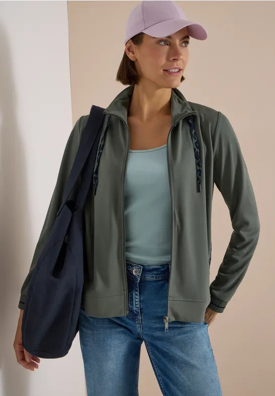 CECIL Stand Up Collar Jacket | Olive 325691