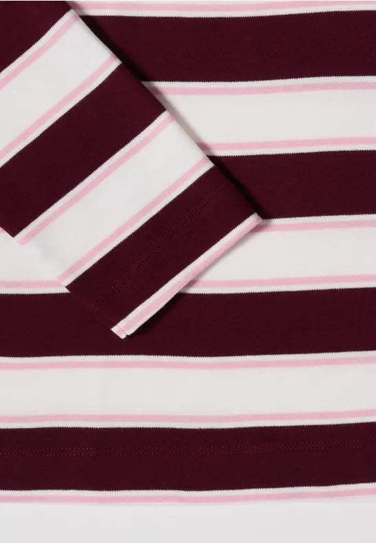 Cecil Striped Cotton Polo Jersey Shirt | Wine 325892