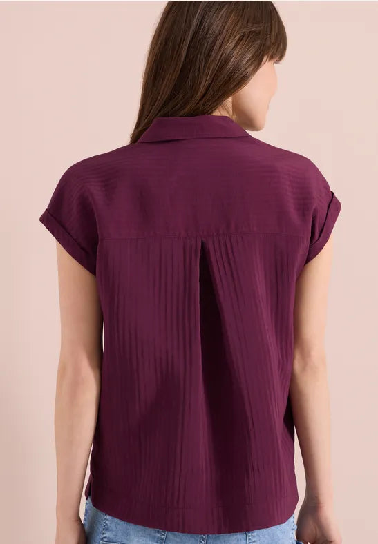 CECIL Solid Collar Blouse | Grape 346530