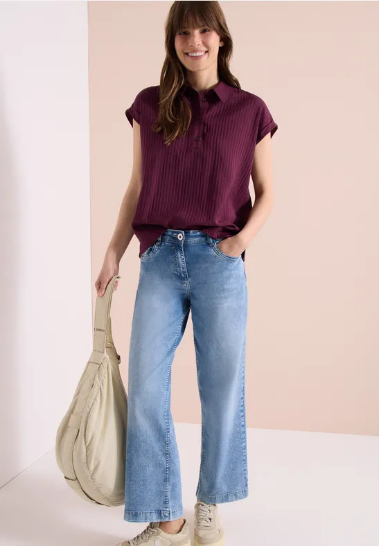 CECIL Solid Collar Blouse | Grape 346530