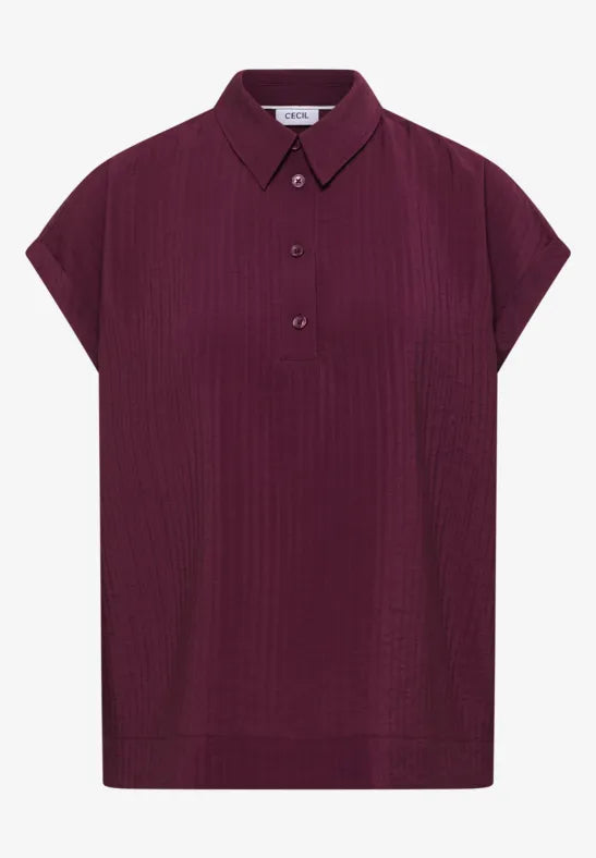 CECIL Solid Collar Blouse | Grape 346530