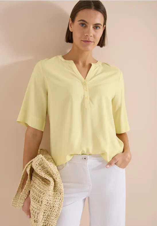 CECIL Splitnck Blouse | Butter Milk 346667