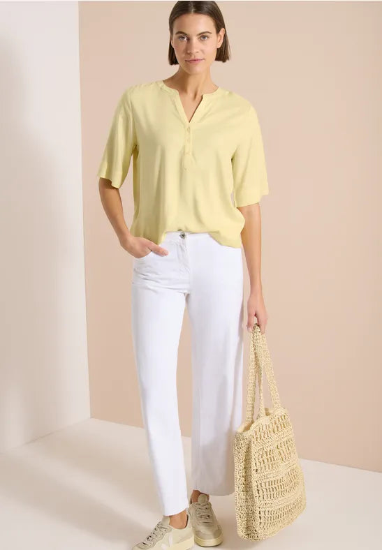 CECIL Splitnck Blouse | Butter Milk 346667