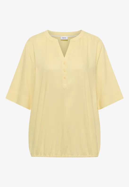 CECIL Splitnck Blouse | Butter Milk 346667
