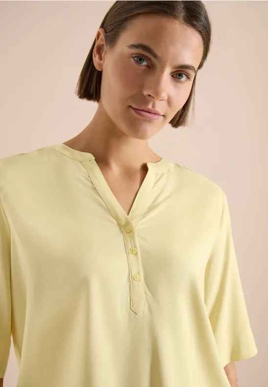 CECIL Splitnck Blouse | Butter Milk 346667