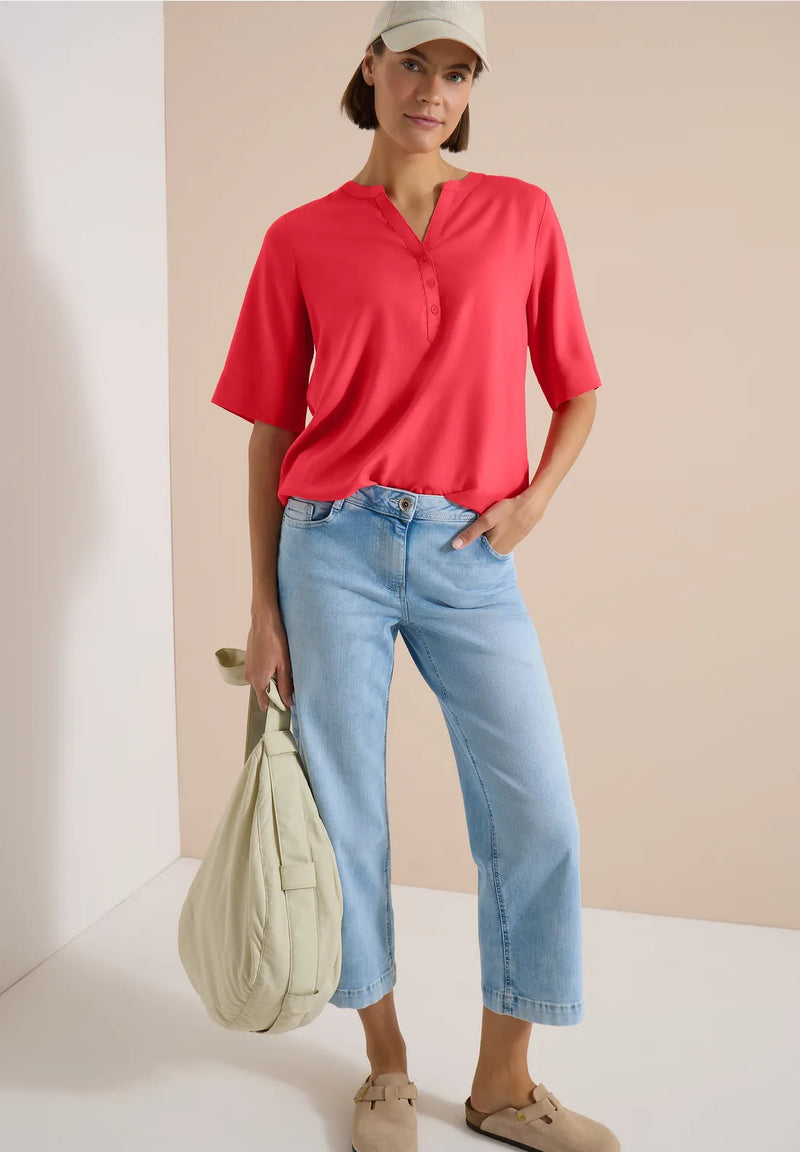 CECIL Split Neck Blouse  | Coral 346667