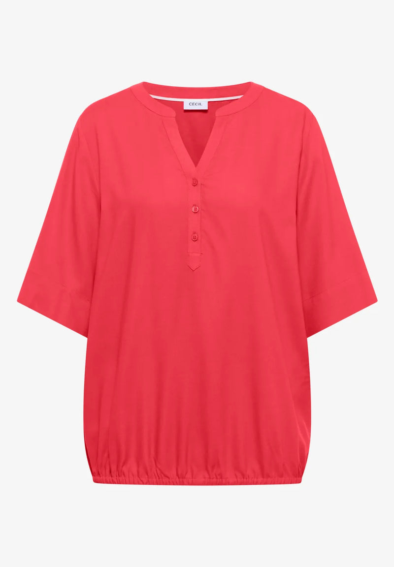 CECIL Split Neck Blouse  | Coral 346667