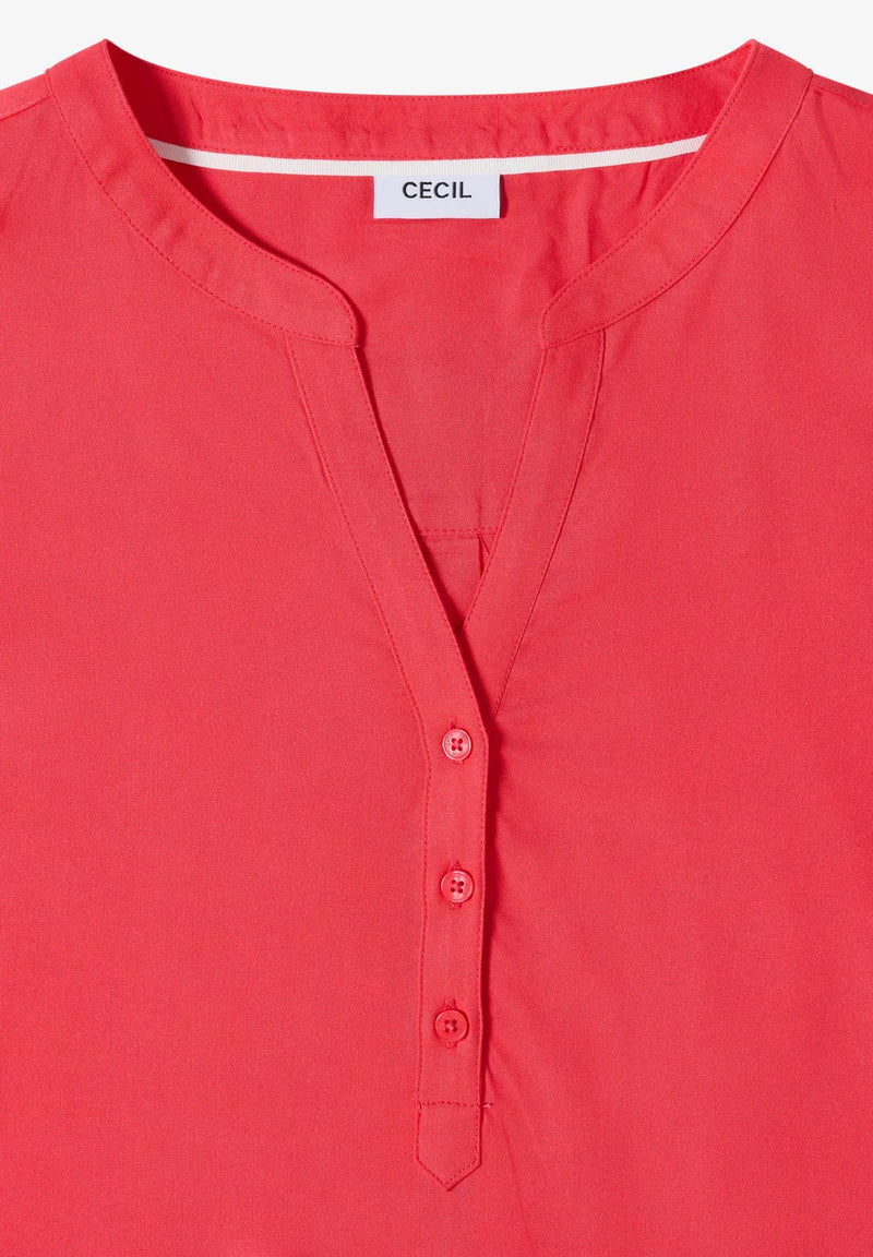 CECIL Split Neck Blouse  | Coral 346667