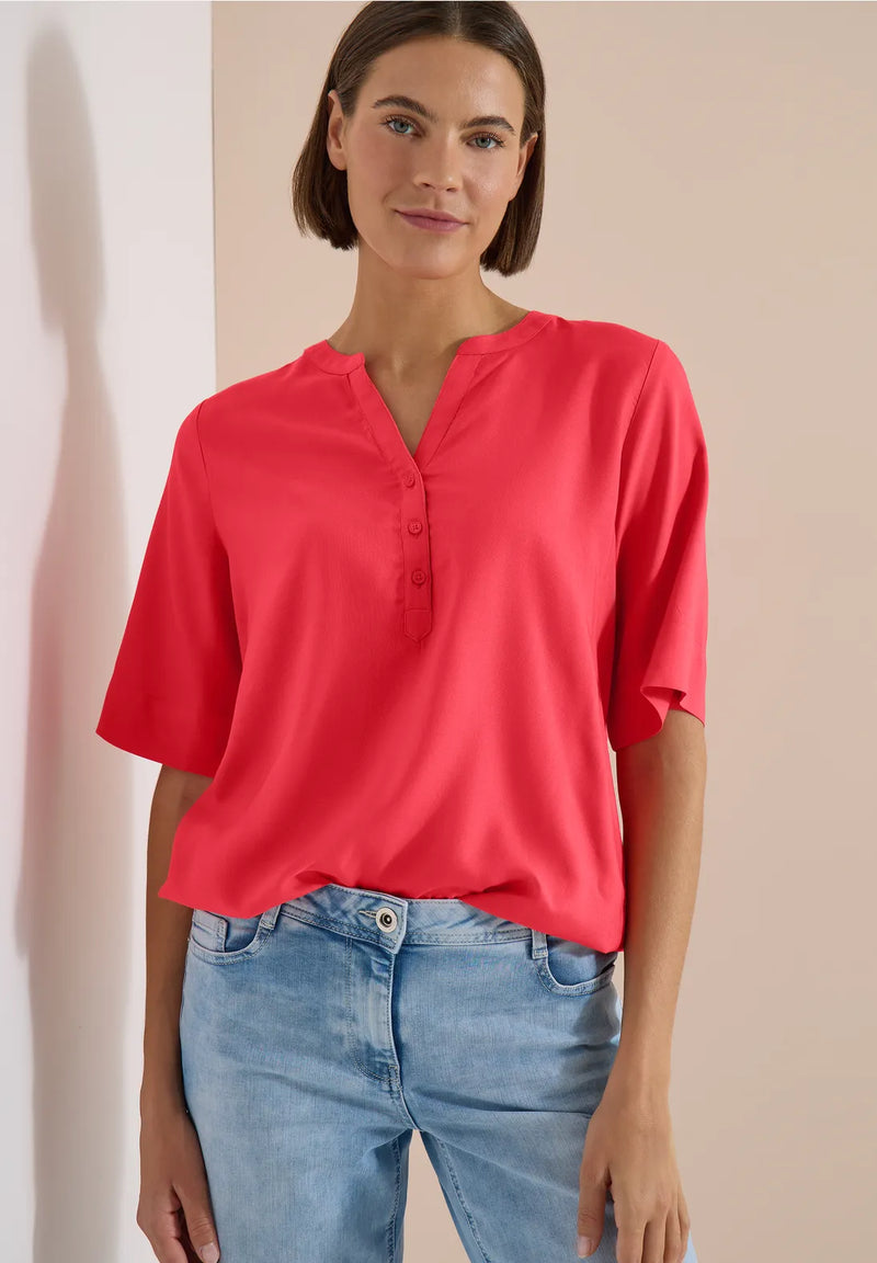 CECIL Split Neck Blouse  | Coral 346667