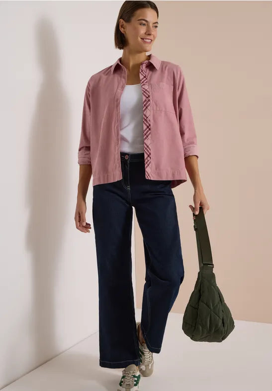 CECIL Corduroy Cotton Shirt Blouse | Rose 346922
