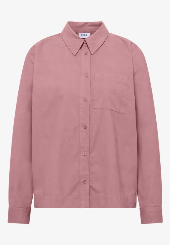 CECIL Corduroy Cotton Shirt Blouse | Rose 346922