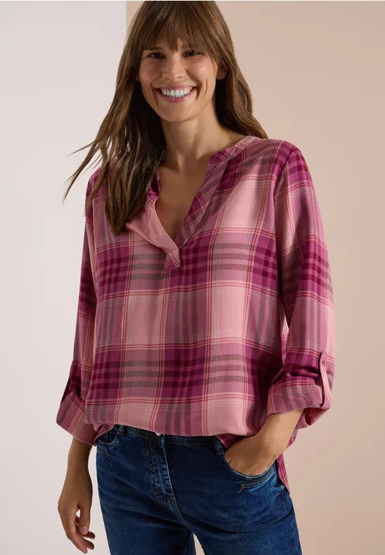 Cecil Check Viscose Blouse | Rose 346924
