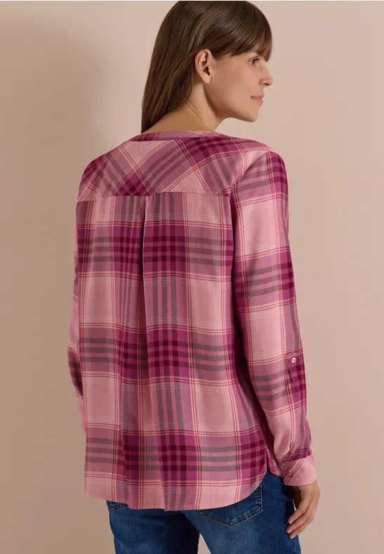 Cecil Check Viscose Blouse | Rose 346924