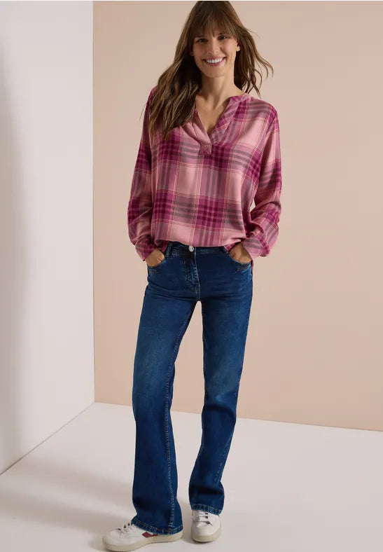 Cecil Check Viscose Blouse | Rose 346924