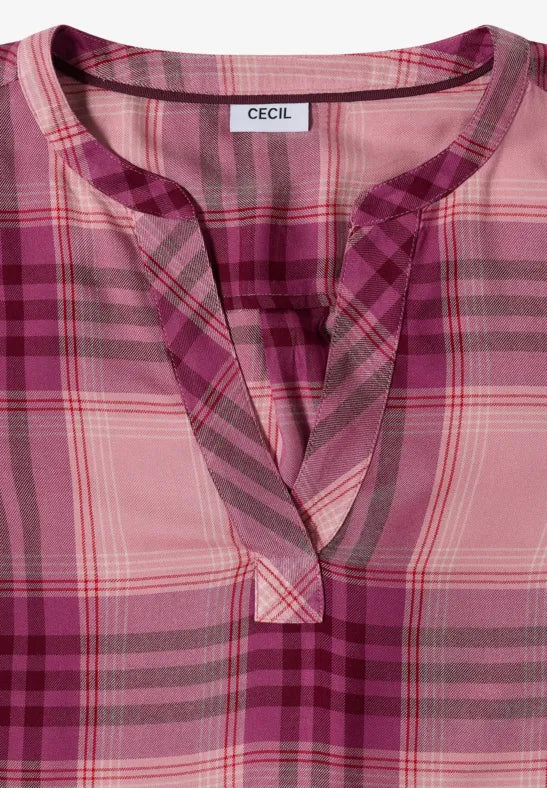 Cecil Check Viscose Blouse | Rose 346924
