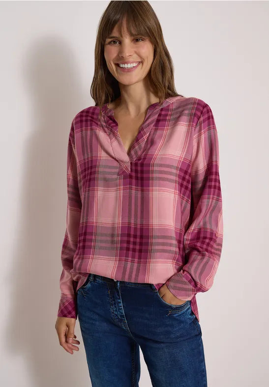 Cecil Check Viscose Blouse | Rose 346924