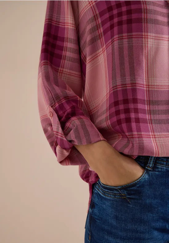 Cecil Check Viscose Blouse | Rose 346924