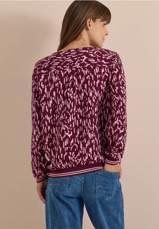 CECIL  Graphic Print Blouse Shirt | Wine 346927