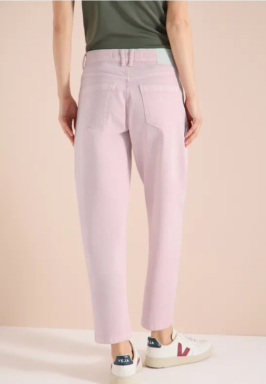 CECIL High Waist Barrel Leg Jeans | Light Blush Rose 380788