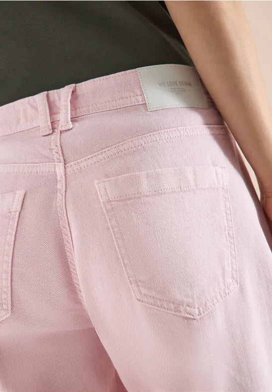 CECIL High Waist Barrel Leg Jeans | Light Blush Rose 380788