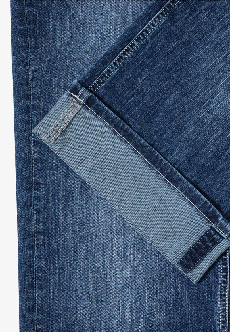 CECIL Wide Turn Up Jeans | Med Blue 380794