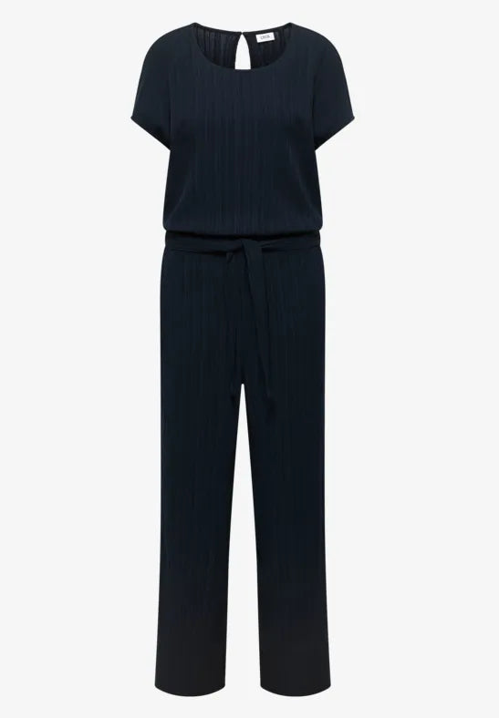 CECIL Summer Structure Viscose Blend Jumpsuit | Dark Blue 380804