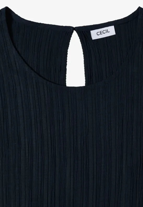 CECIL Summer Structure Viscose Blend Jumpsuit | Dark Blue 380804