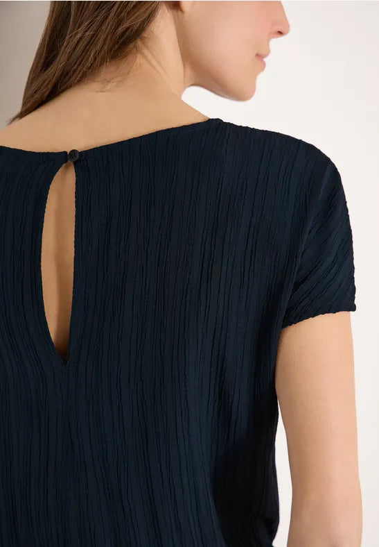CECIL Summer Structure Viscose Blend Jumpsuit | Dark Blue 380804