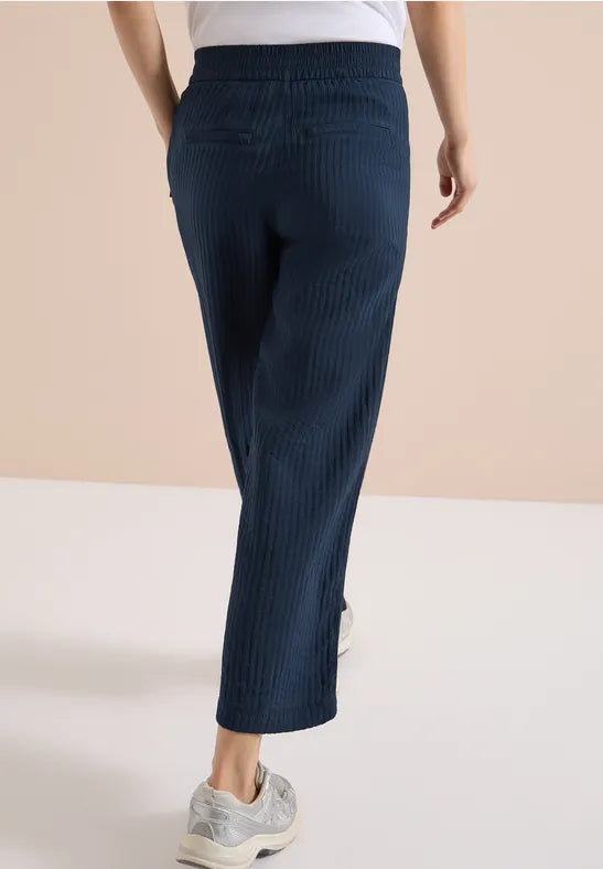 CECIL High Waist Wide Leg Trousers in a Loose Fit | Universal Blue 380812