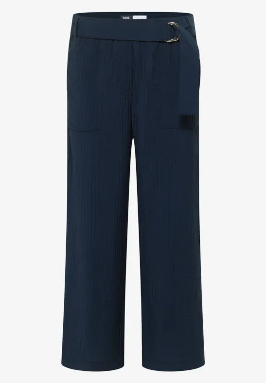 CECIL High Waist Wide Leg Trousers in a Loose Fit | Universal Blue 380812