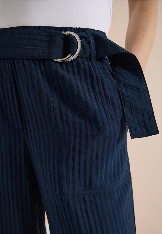 CECIL High Waist Wide Leg Trousers in a Loose Fit | Universal Blue 380812