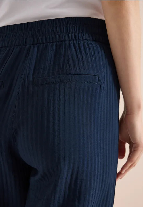CECIL High Waist Wide Leg Trousers in a Loose Fit | Universal Blue 380812