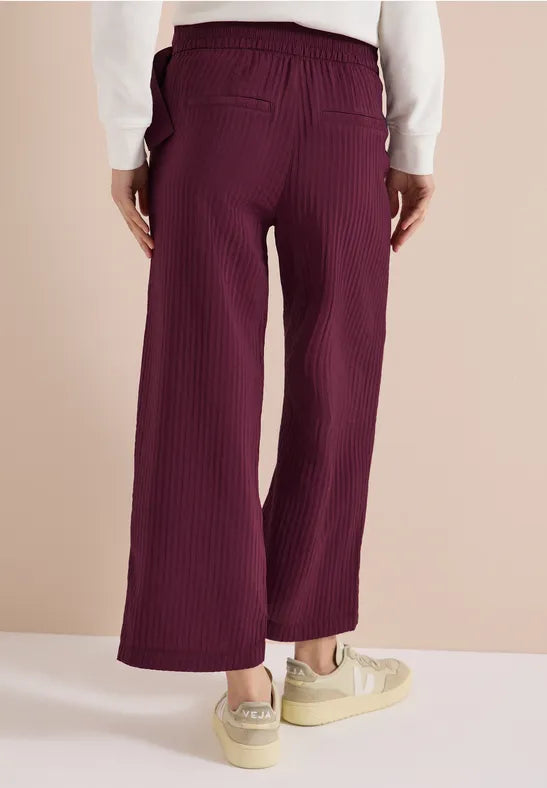 CECIL High Waist Wide Leg Trousers in a Loose Fit | Grape 380812