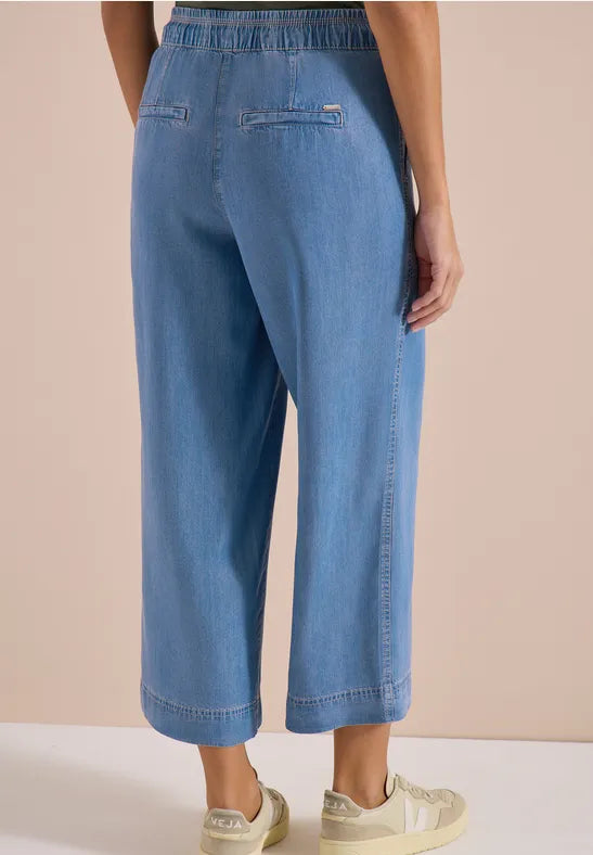 CECIL Neele Tencel Trousers | Med Blue 380814