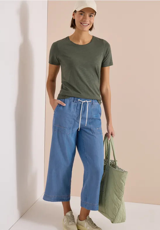 CECIL Neele Tencel Trousers | Med Blue 380814