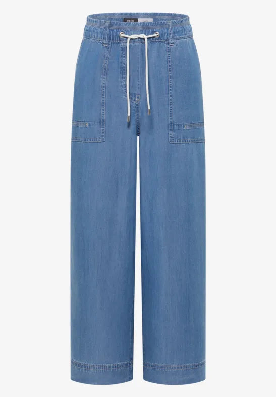 CECIL Neele Tencel Trousers | Med Blue 380814