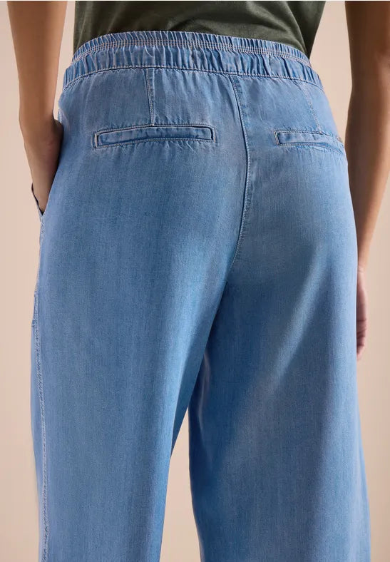 CECIL Neele Tencel Trousers | Med Blue 380814