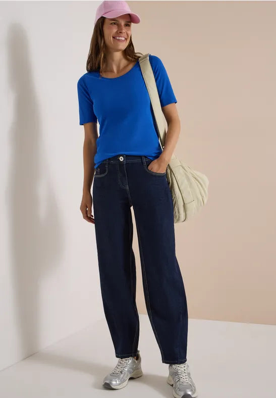 Cecil Scarlett Barrel Leg Jeans | Washed Denim 380926